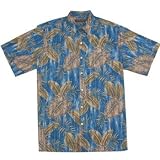 Tori Richard Big & Tall Island Stream Hawaiian Shirt - BLUE
