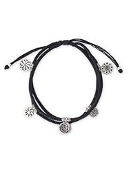 Silver accent charm bracelet, Assorted Blossoms
