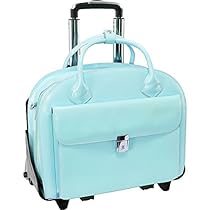 McKleinUSA GLEN ELLYN 94368 Blue Leather Detachable-Wheeled Women's Case
