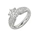 14K White Gold Diamond Engagement Ring - 0.60 Ct.