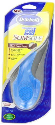 Dr. Scholl's Massaging Gel SlimSole Insole, Men's Sizes 8-13, 1-pair Packages (Pack of 3) On Sale
