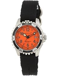 Momentum Womens 1M-DV01O8B M1 Orange Dial Black Re-Ply Nylon Dive Watch