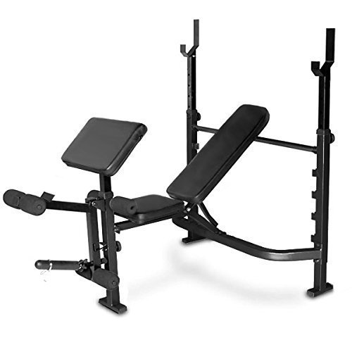 Keys Fitness Olympic Weight Bench with Preacher Pad & Leg Extension