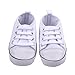 WAYLONGPLUS Infant Cute Canvas Sneaker Toddler Prewalker Anti-skid Soft Trainer Shoes (White, Size 13)