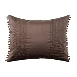 Pom Pom Cushion in Chocolate 30cm x 40xm (12