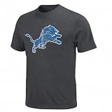 NFL Men's Detroit Lions Vintage Logo III Short Sleeve Basic Tee (Charcoal Heather, Large)