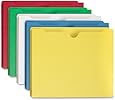 Smead File Jacket, Reinforced Straight-Cut Tab (75688), 2" Expansion, Letter Size, Assorted Colors, Pack of 10