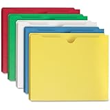 Smead File Jacket, Reinforced Straight-Cut Tab (75688), 2" Expansion, Letter Size, Assorted Colors, Pack of 10