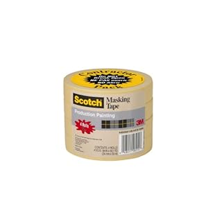 3M 2020 Scotch Masking Tape for Production Painting, 1-Inch x 60-Yard, 4-Pack 3M 2020 Scotch Masking Tape for Production Painting, 1-Inch x 60-Yard, 4-Pack