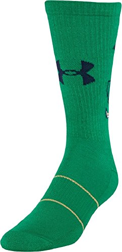 Under Armour NCAA Team Crew Socks-Notre Dame Fighting Irish-Kelly Green-Medium (4-8.5)