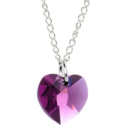Austrian Crystal Heart February Birthstone Necklace MADE WITH SWAROVSKI ELEMENTS