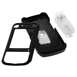 Solid Black Rubberized Snap On Crystal Case with Clip for AT&T Sony Ericsson W760 W760a Cell Phone