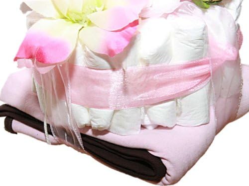 Pretty in Pink Girls Baby Diapercake with Clorine Free Diapers (2 Layer)