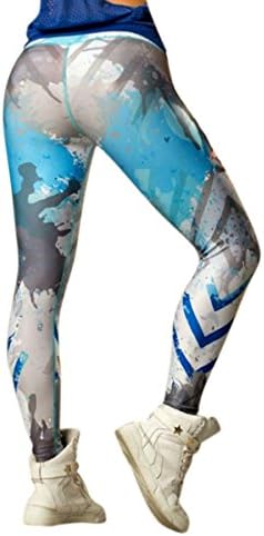 Blue &amp; Grey Leggings Womens Yoga Pants Compression Tights