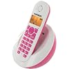 Telefunken Peps 201 Schnurloses, strahlungsarmes DECT-Telefon mit ergonomischen Design pink