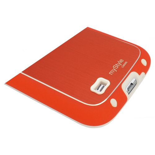 Samsung Galaxy S4 - MyStyle Protective Case - ORANGE - Dual Silicone Core: 1 Black, 1 White - Premium Screen Protector INCLUDED
