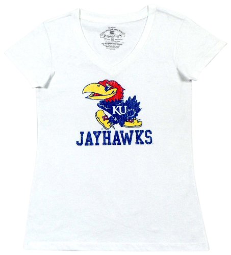 NCAA Women's Kansas Jayhawks Countdown V-Neck Tee Shirt, Royal, Large