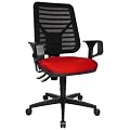 Topstar AN30XW51 B�rodrehstuhl Artwork 10 pack inklusive Armlehnen X3 / Bezugsstoff rot / Netz schwarz