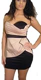 TFNC, Fashion Victim, Robe Femme, Mini, avec Bustier, Rose et Noir