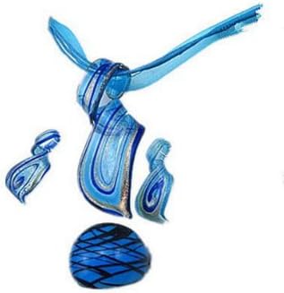 Bohemia Glass Spiral Twisty Pendant Necklace Jewelry Set Pendants Earrings Rings jewelry women