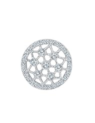 14K White Gold Diamond Fashion Disc Pendant (chain NOT included)