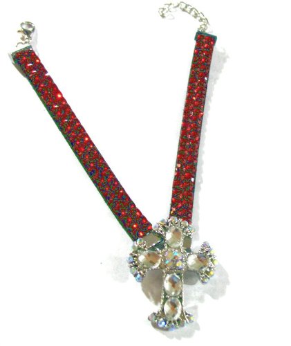 Charm cowboyboots2014 rhinestone Rhinestone cross Cross Pendant  Red charm pendant  Crystals  and with