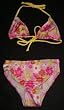 Girls 7-16 2-piece Swimwear Triangle Top Bikini Pink/Yellow Daisies