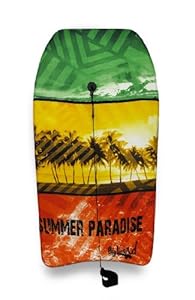 Red, Green, Yellow Tropical Palm Trees Body Board 41 in.