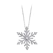 10K White Gold 1/10 ct. Diamond ''Snow Flake'' Pendant with Chain