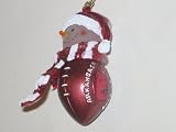 ARKANSAS RAZORBACKS 2.75 Striped Snowman with Scarf Touchdown Football CHRISTMAS ORNAMENT