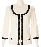 ☆Winter SALE☆ LAISSE PASSE バイカラーレースブレードカーデ / レッセパッセ : ニットカーディガン