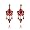 Rotgold Kristall Blumen Ohrclips