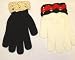 Set of Two Imported Black and White Magic Stress Gloves Trimmed with Crocheted Chenille Cuffs for Children Ages 1-5 Years