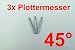 3x Plottermesser 45° für Roland Refine GCC Helo Secabo uvm Plotter Schneideplotter