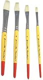 Guerrilla Painter Short Handle Bristle Brush, Set of 4, Flats