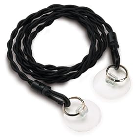 Lewis N. Clark Clothes Line With Suction Cups and Clips, Black