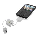 2.0 Retractable USB Data Hotsync & Charging Cable for Creative Zen Vision W, Vision M, Sleek, Sleek Photo MP3 Players