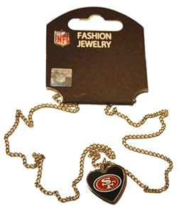 San Francisco 49ers Aminco, Inc. Women Silver Heart Shaped Necklace