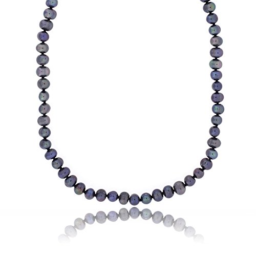 Pearl Freshwater Cultured Black Necklace Strand 6-7mm 18"