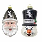 MLB Chicago White Sox Santa Cap and Top Hat Snowman Ornaments