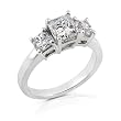 14k White Gold 2.17ctw Radiant Cut Diamond 3-Stone Ring (E/SI)