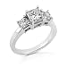14k White Gold 2.17ctw Radiant Cut Diamond 3-Stone Ring (E/SI)