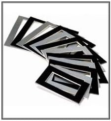 20 Assorted Size Picture Mounts - Black &amp; Silver