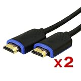 2x High Speed HDMI Cable with Ethernet M/M 1.4, 6 FT