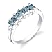 Jewelry : Sterling Silver 0.85 cts Princess Cut London Blue Topaz Ring Size 8