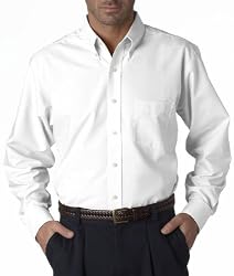 UltraClub Men's Classic Wrinkle-Free Long-Sleeve Oxford