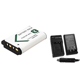 eForCity Battery Charger with FREE Li-Ion Batteries compatible with SON NP-BX1