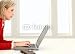 Wallmonkeys Peel and Stick Wall Decals - Beautiful Young Woman Paying Bills Online - 24"W x 17"H Removable Graphic