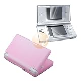 Pink Silicone Protective Skin Case + 2 LCD Kit Reusable Screen Protector for Nintendo DS Lite NDSL