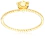 10k Yellow Gold 5mm Citrine Rope Design Solitaire Ring, Size 5